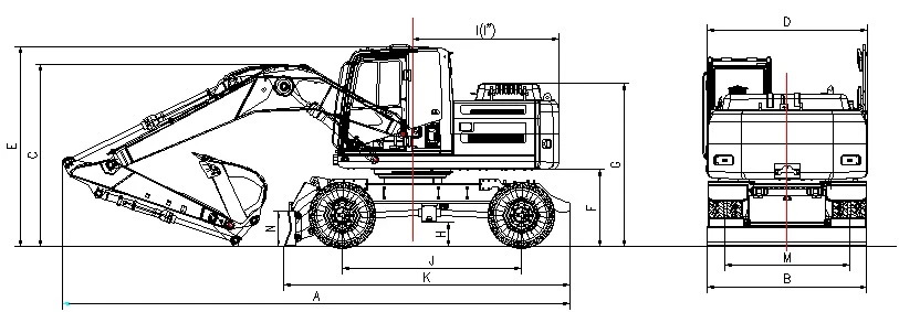Колесный гидравлический экскаватор GEL160C